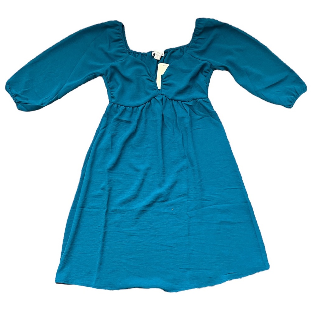 NWT Monteau Los Angeles Blue Long Sleeve Mini Dress (size XS)
